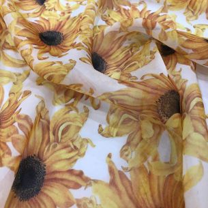Tecido Palha De Seda Estampada Girassol • Conexão Tecidos 2