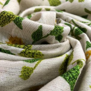 TECIDO DE LINHO MISTO JARDIM DE ROSAS • Conexão Tecidos