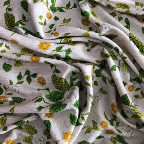 TECIDO DE LINHO MISTO JARDIM DE ROSAS • Conexão Tecidos