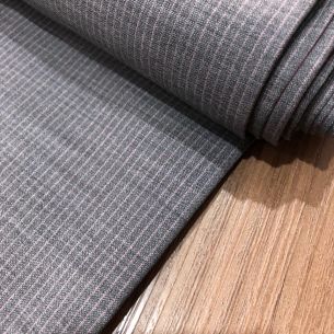 Tecido Lã Fria Cinza Listradinha Com Elastano • Conexão Tecidos