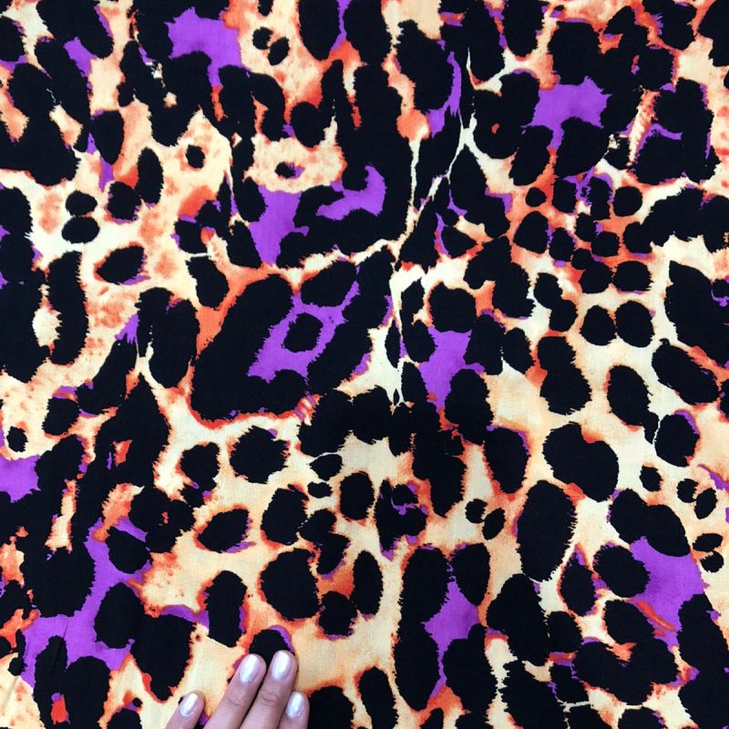 Tecido Viscolinho Animal Print Multicolor • Conexão Tecidos