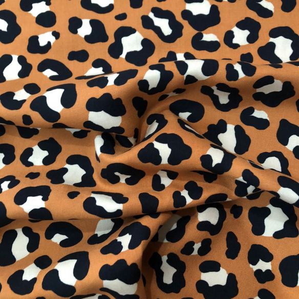 Tecido Viscose Estampada Animal Print Sarjada • Conexão Tecidos