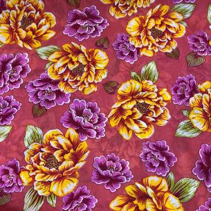 CHITA FLORAL AZALEIA FUNDO ROSA • Conexão Tecidos