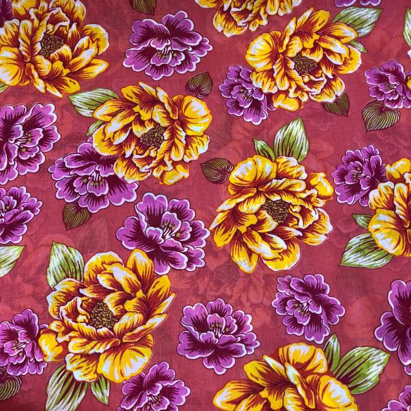 Tecido Chita Floral Azaleia Fundo Rosa • Conexão Tecidos