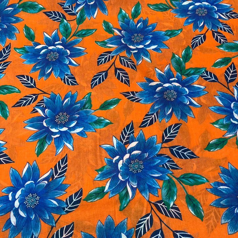 Tecido Chita Floral Cravo • Conexão Tecidos