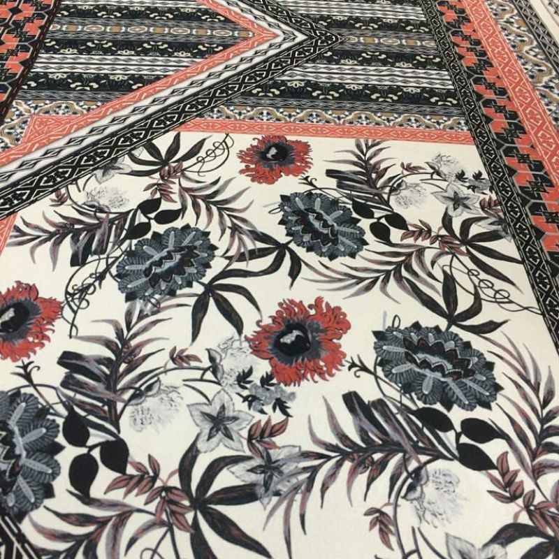 CREPE DE CHINE ESTAMPADO FANTASIA QUADROS • Conexão Tecidos