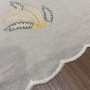 Tecido Linho Misto Bordado Bananas • Conexão Tecidos