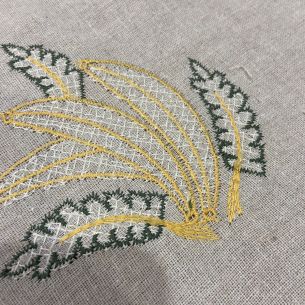 Tecido Linho Misto Bordado Bananas • Conexão Tecidos 2