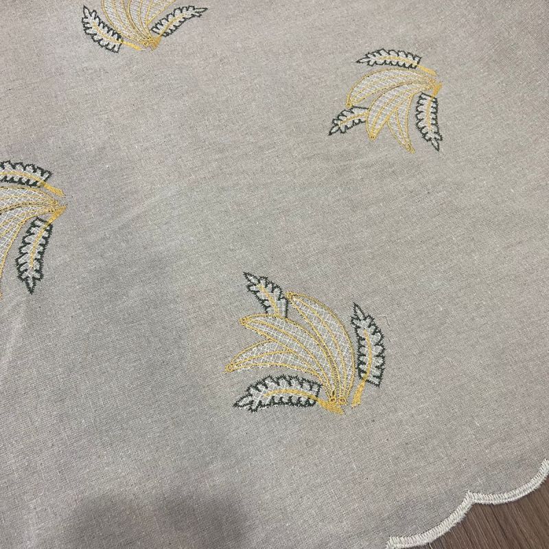 Tecido Linho Misto Bordado Bananas • Conexão Tecidos