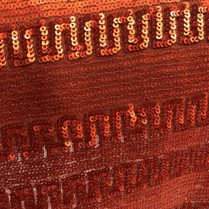 Tecido Paetê Laranja • Conexão Tecidos