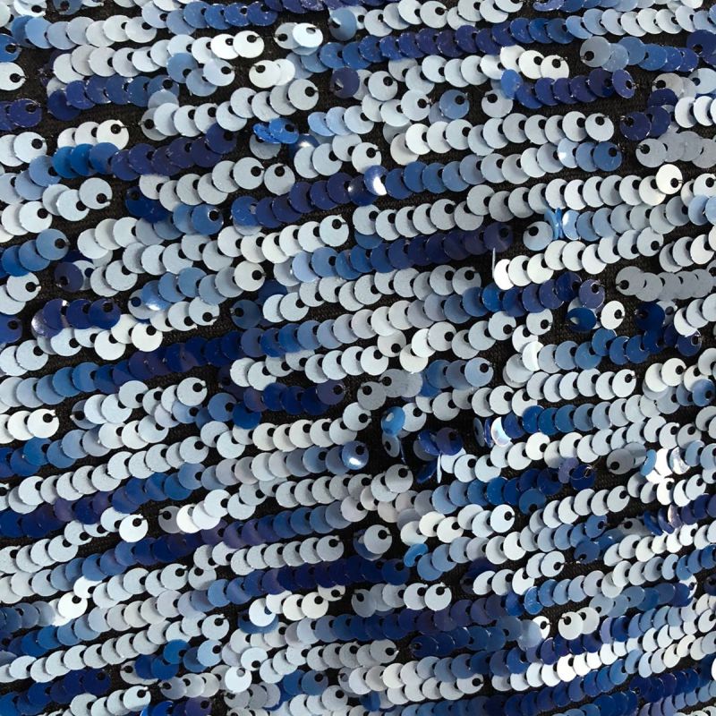 Tecido Paetê Multicolor Azul - Conexão Tecidos