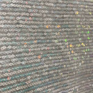 Tecido Paetê Branco Holográfico • Conexão Tecidos