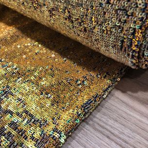 Tecido Paetê Reverso Dourado • Conexão Tecidos