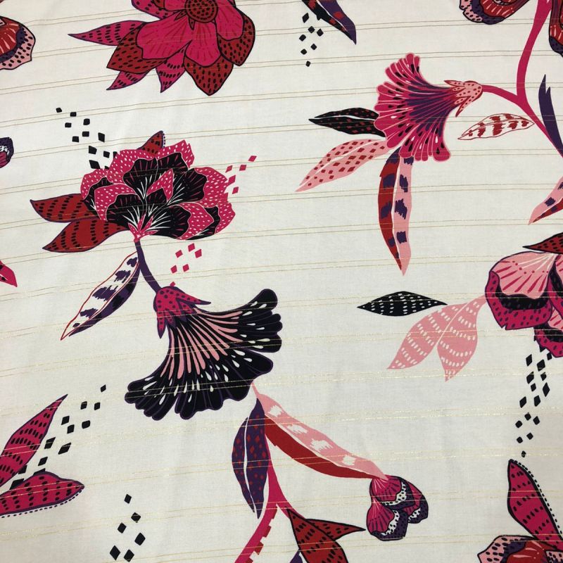 Tecido Viscose Floral Amarylis • Conexão Tecidos