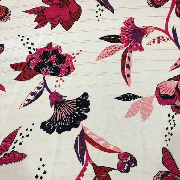 Tecido Viscose Floral Amarylis • Conexão Tecidos