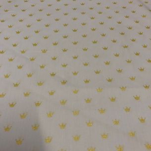 TECIDO TRICOLINE PEQUENAS COROAS • Conexão Tecidos