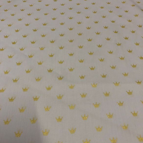 TECIDO TRICOLINE PEQUENAS COROAS • Conexão Tecidos