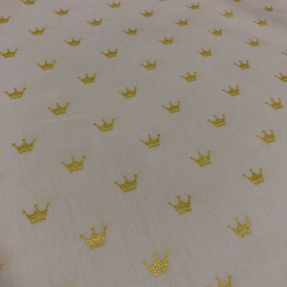 TECIDO TRICOLINE PEQUENAS COROAS • Conexão Tecidos