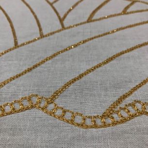 Tecido Linho Misto Bordado Campina Dourada • Conexão Tecidos 2