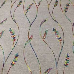 Tecido Linho Misto Bordado Trigos Colors • Conexão Tecidos