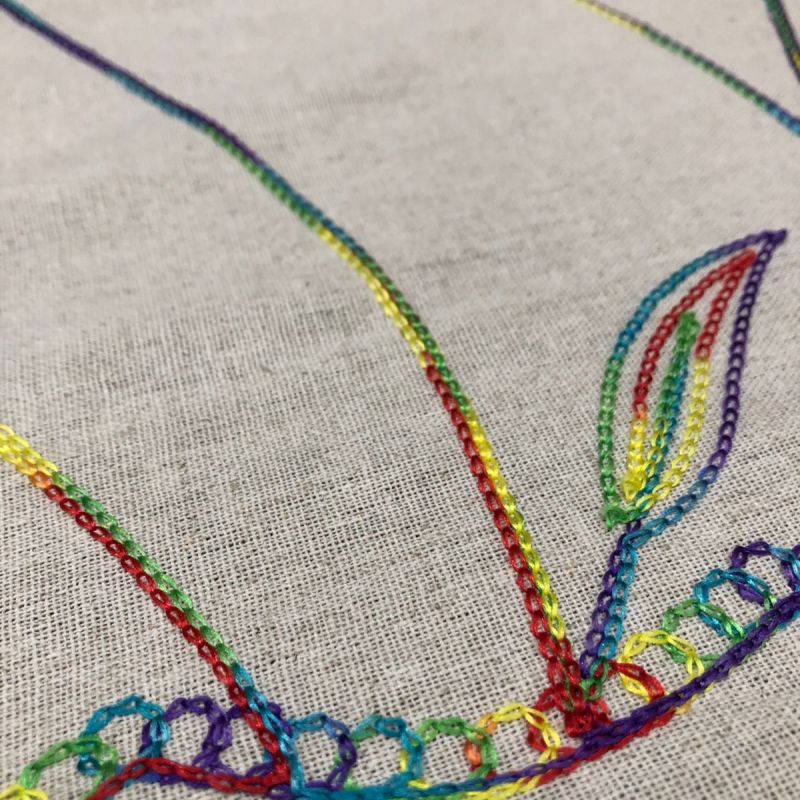 Tecido Linho Misto Bordado Trigos Colors • Conexão Tecidos