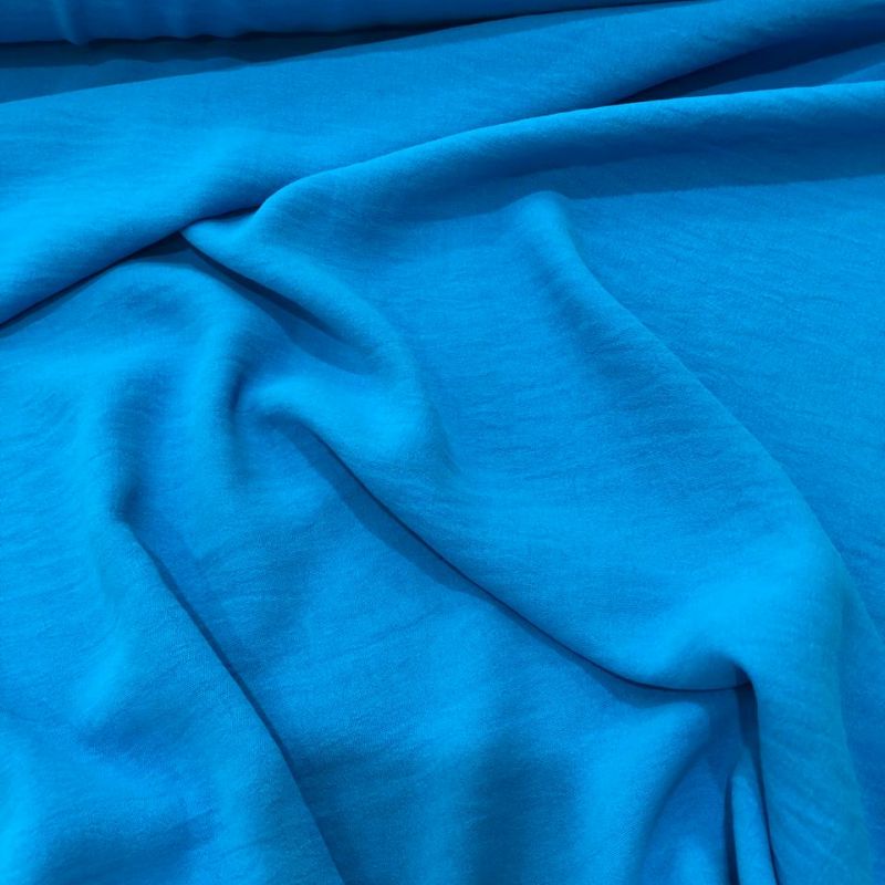 Tecido Crepe Duna (Air Flow) Azul Capri • Conexão Tecidos