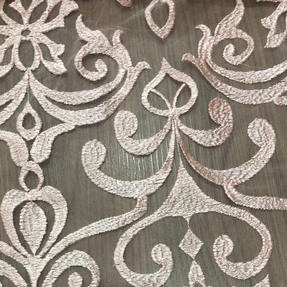 Tecido Tule Bordado Rose • Conexão Tecidos