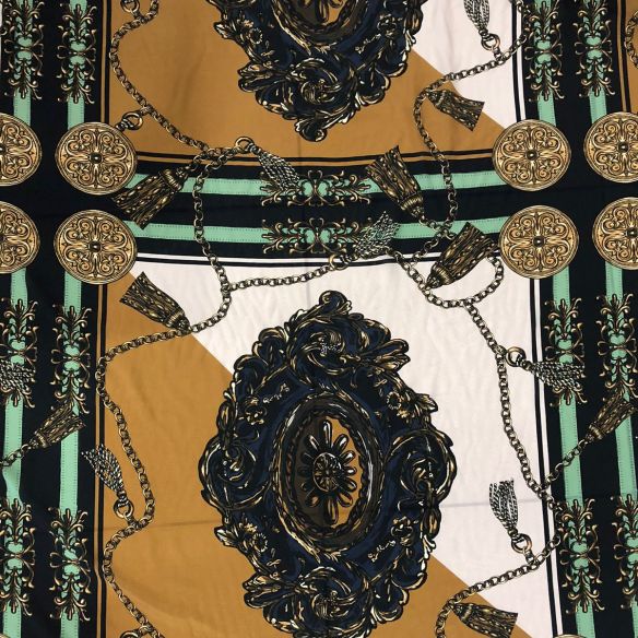 Tecido Crepe de Chine Estampado Quadros • Conexão Tecidos