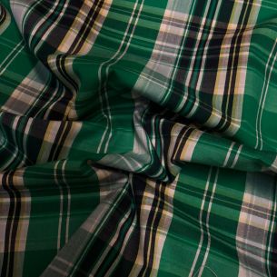 TECIDO TRICOLINE FIO TINTO XADREZ VERDE • Conexão Tecidos