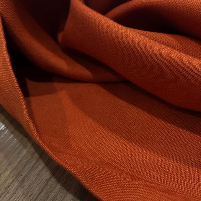 Tecido Linho Puro Liso Abobora • Conexão Tecidos