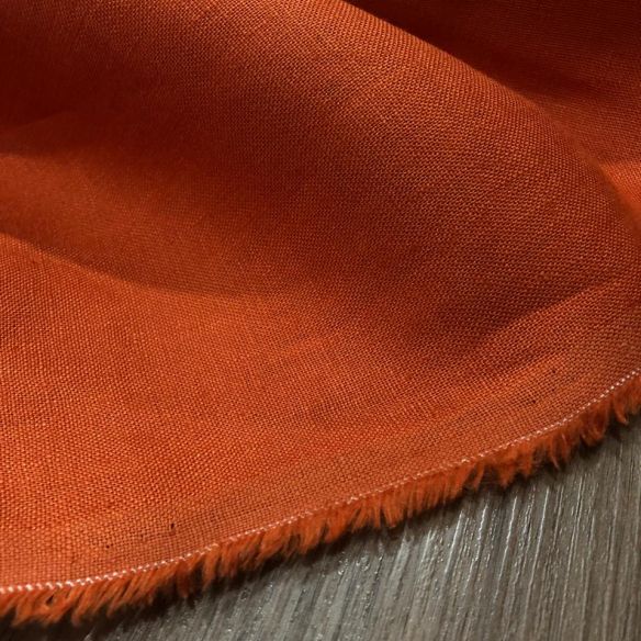 Tecido Linho Puro Liso Abobora • Conexão Tecidos