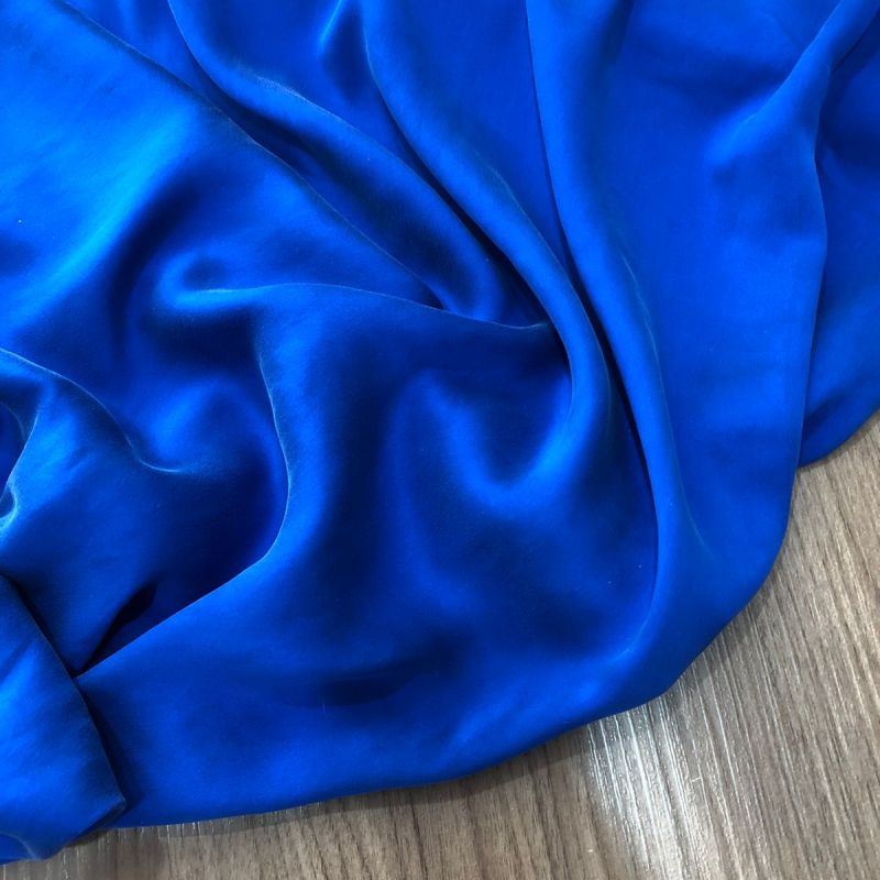 TECIDO CETIM DE SEDA ESTONADO AZUL ROYAL • Conexão Tecidos