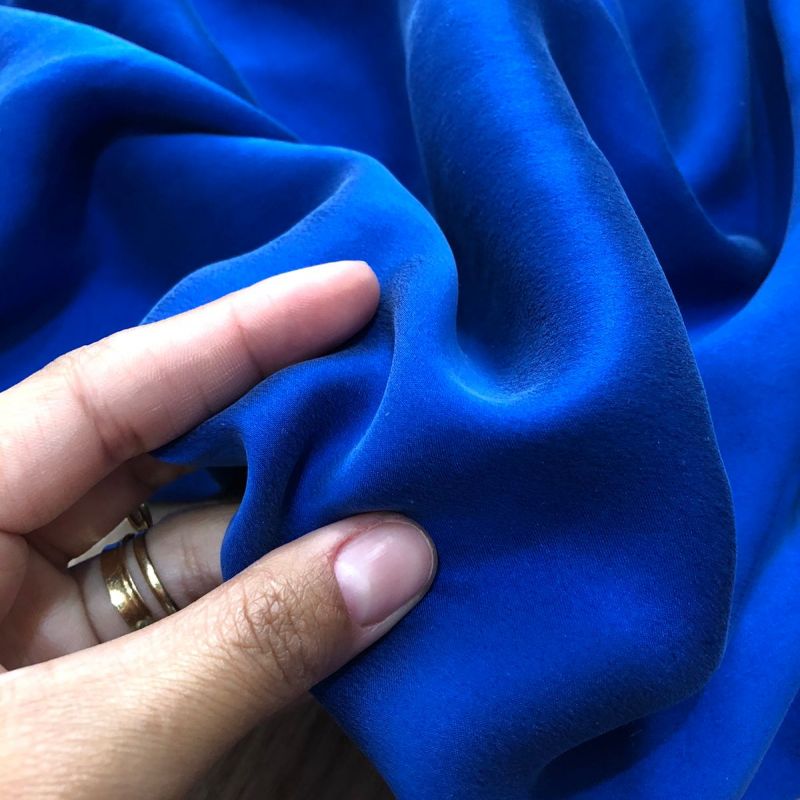TECIDO CETIM DE SEDA ESTONADO AZUL ROYAL • Conexão Tecidos