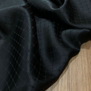 Tecido Cetim de Seda Liso Maquinetado Preto • Conexão Tecidos