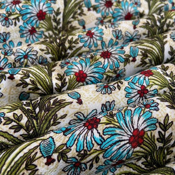 Tecido Viscose Estampada Flores Pequenas • Conexão Tecidos