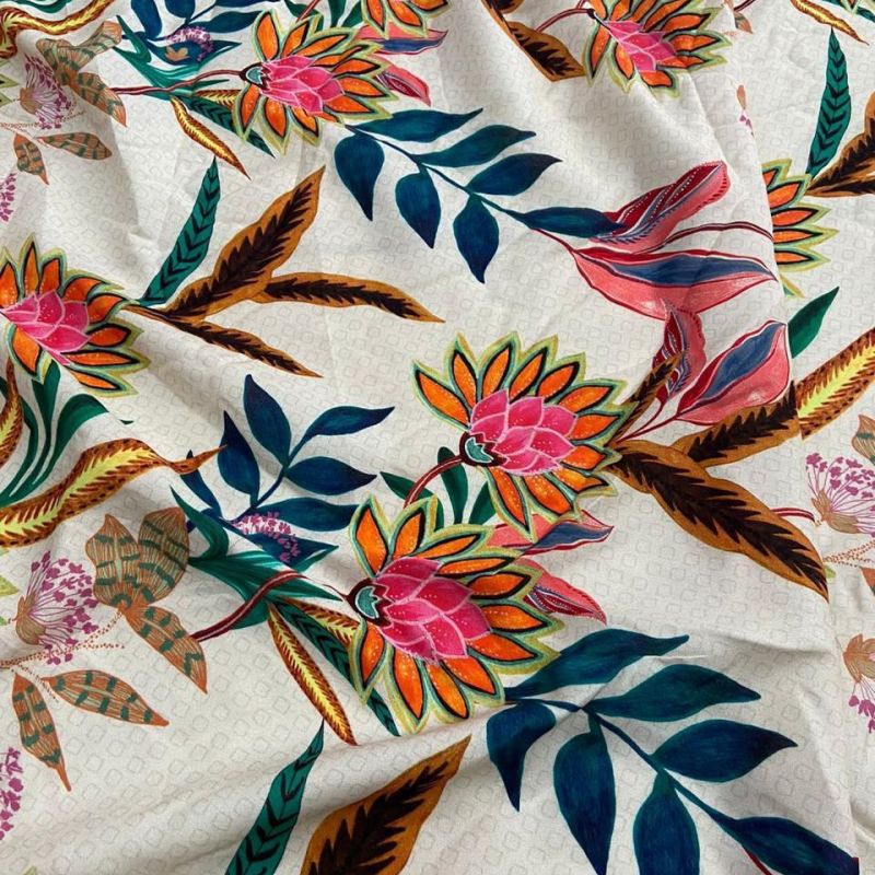 Tecido Viscose Estampada Flores Bianca • Conexão Tecidos