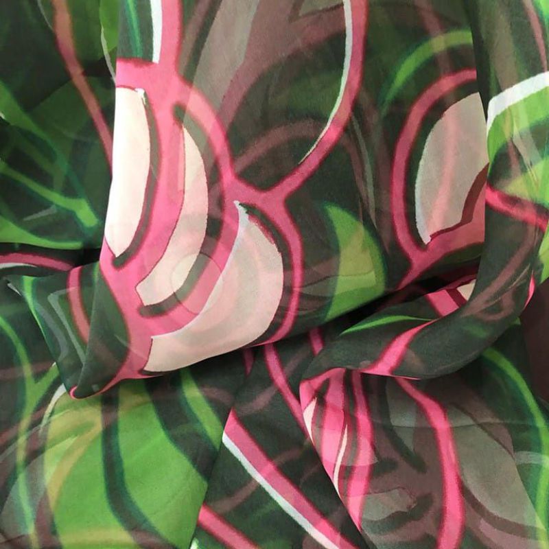 Tecido Organza De Seda Pura Estampada • Conexão Tecidos