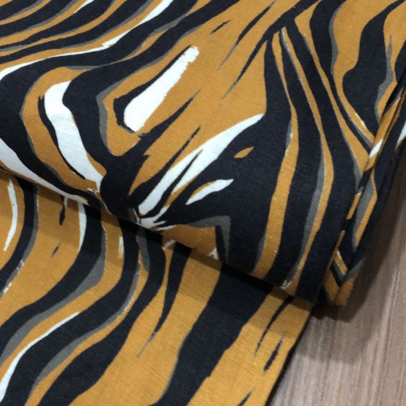 TECIDO CAMBRAIA DE LINHO PURO ITALIANA TIGRADO • Conexão Tecidos