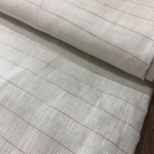 TECIDO LINHO PURO LISTRAS ROSE FLAVIA • Conexão Tecidos