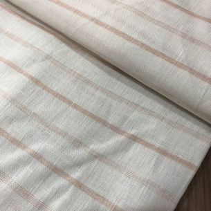 TECIDO LINHO PURO LISTRAS ROSE ANA • Conexão Tecidos