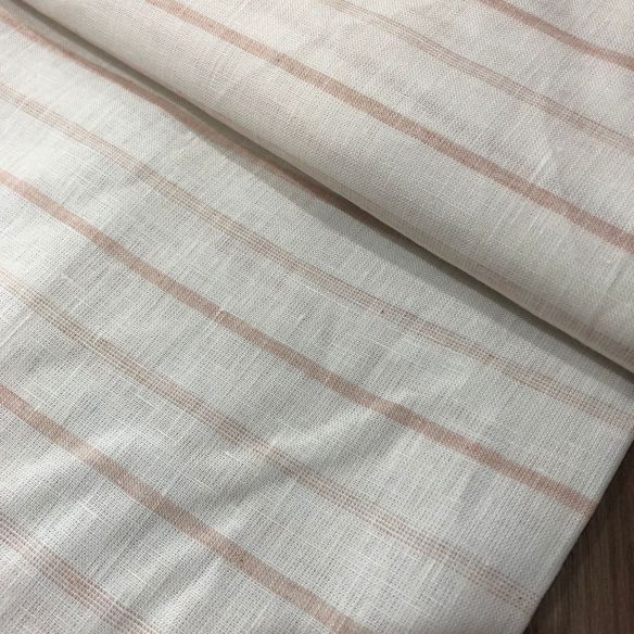 TECIDO LINHO PURO LISTRAS ROSE ANA • Conexão Tecidos