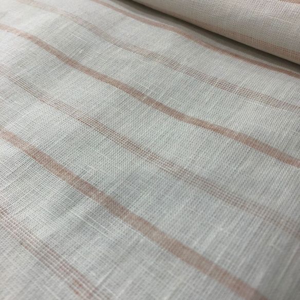 TECIDO LINHO PURO LISTRAS ROSE ANA • Conexão Tecidos