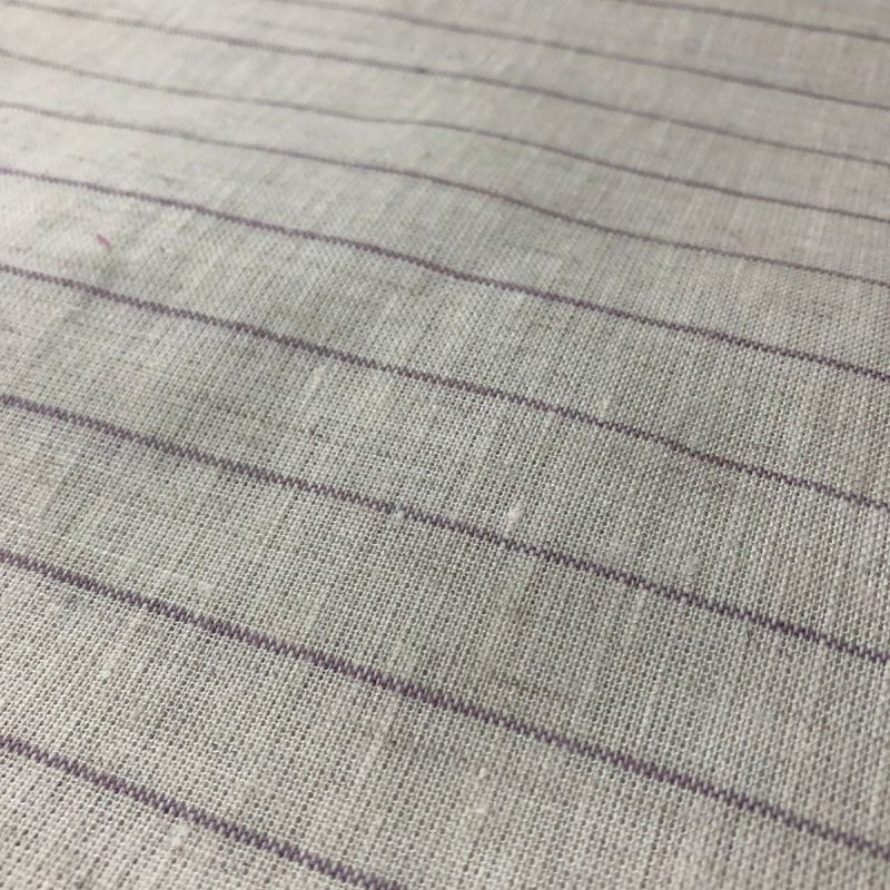 TECIDO LINHO PURO LISTRAS LILAS ANGELA • Conexão Tecidos