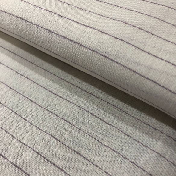 TECIDO LINHO PURO LISTRAS LILAS CARLA • Conexão Tecidos