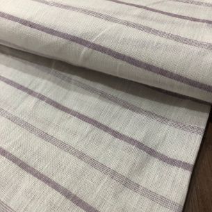TECIDO LINHO PURO LISTRAS LILAS ADRIANA • Conexão Tecidos