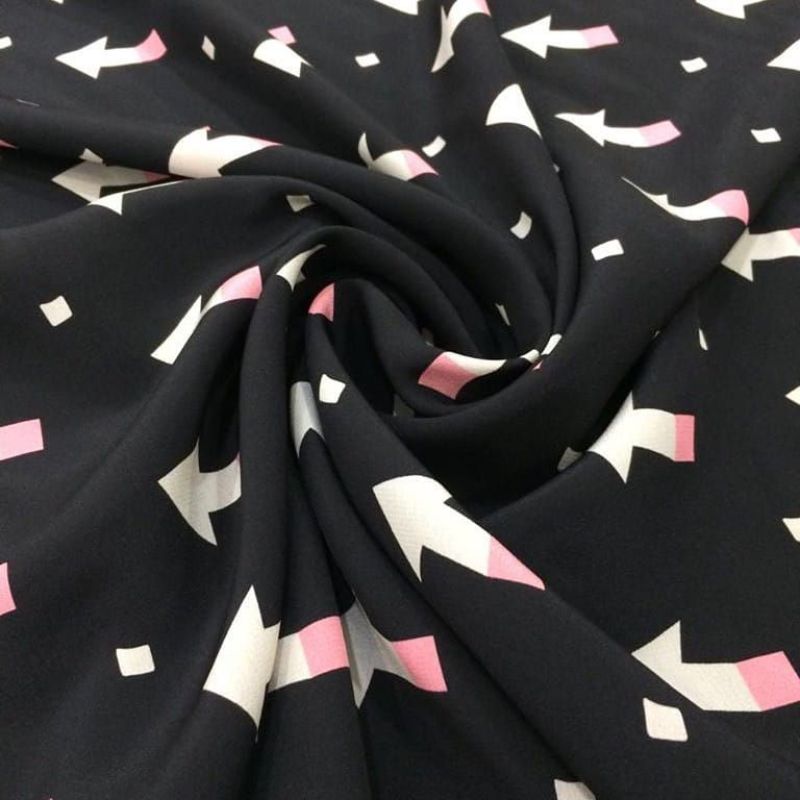 Tecido Crepe De Chine Seda Pura Italiano Floral • Conexão Tecidos