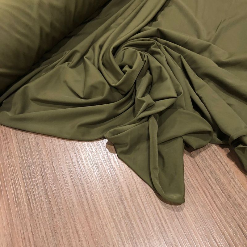 Tecido Malha Fluity Verde Musgo • Conexão Tecidos