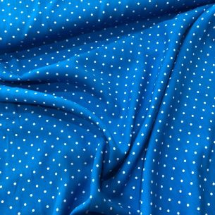 Tecido Viscose Estampada Poá Azul E Off • Conexão Tecidos 2