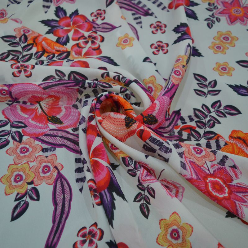 Tecido Crepe de Chine Estampado Italiano • Conexão Tecidos