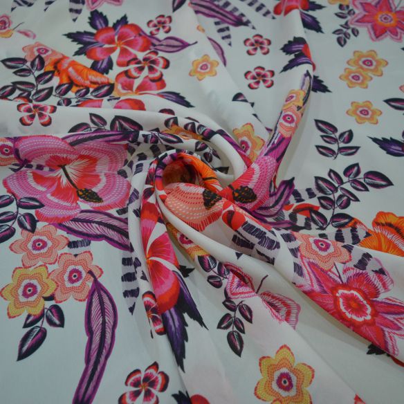 Tecido Crepe de Chine Estampado Italiano • Conexão Tecidos